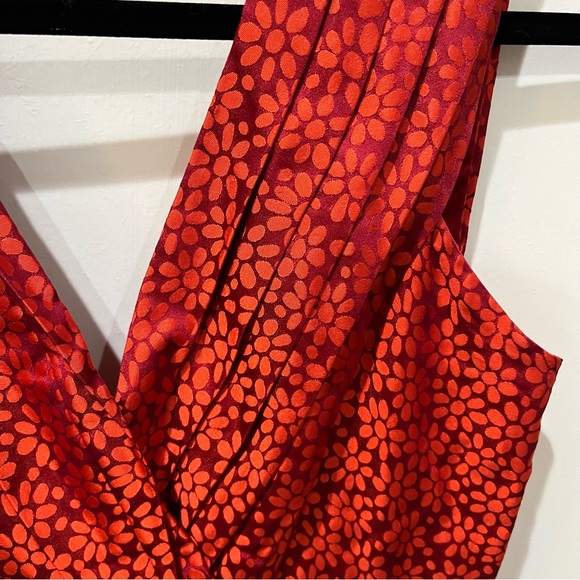 Ann Louise Roswald - Red Silk Dress w/ pockets - Size UK 10/US 4-6 - Picture 3 of 11